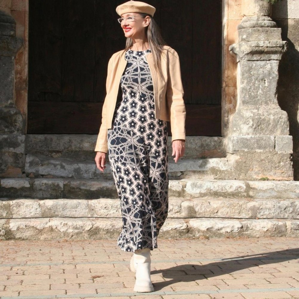 NWT ZARA KNIT LONG JACQUARD DRESS_M